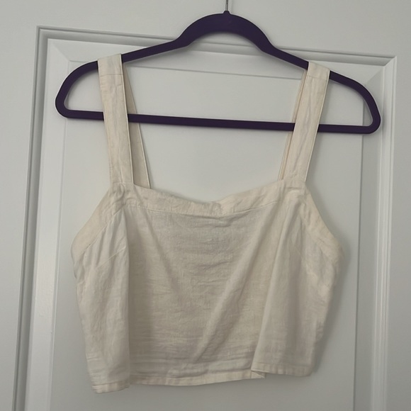 Linen-Blend Abbie Crop Top madewell size medium - Picture 5 of 5